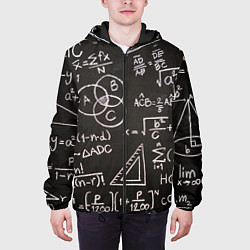 Куртка с капюшоном мужская Математические уравнения, цвет: 3D-черный — фото 2