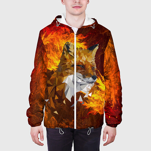 Мужская куртка Огненный Лис / 3D-Белый – фото 3