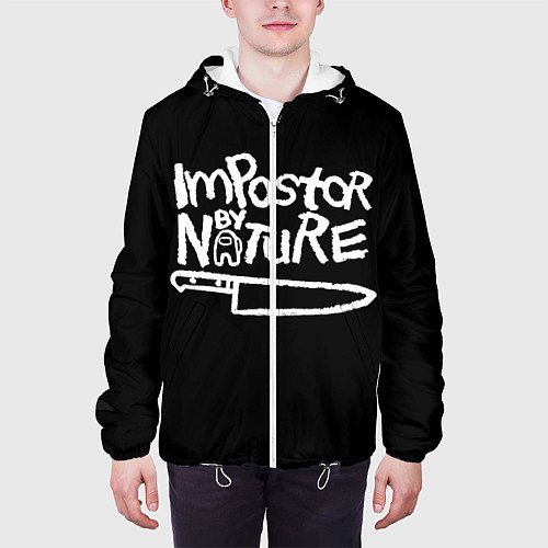 Мужская куртка Among Us Naughty by Nature / 3D-Белый – фото 3