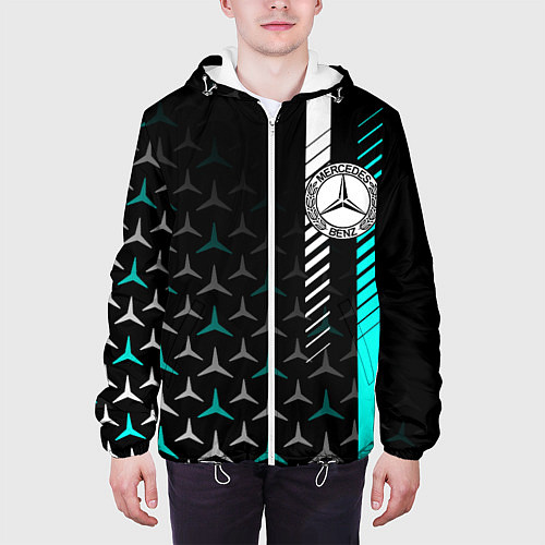 Мужская куртка МЕРСЕДЕС AQUA BLACK GRADIENT / 3D-Белый – фото 3