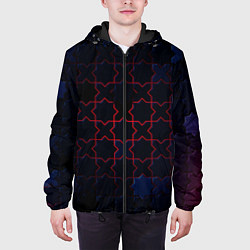 Куртка с капюшоном мужская Геометрический вальс, цвет: 3D-черный — фото 2