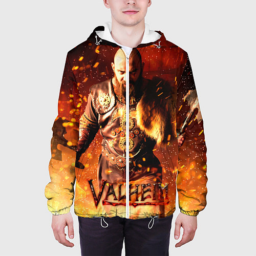 Мужская куртка Valheim Викинг в огне / 3D-Белый – фото 3
