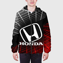 Куртка с капюшоном мужская HONDA ХОНДА СЕТКА, цвет: 3D-черный — фото 2