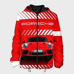 Куртка с капюшоном мужская PORSCHE ПОРШЕ RED STYLE, цвет: 3D-черный