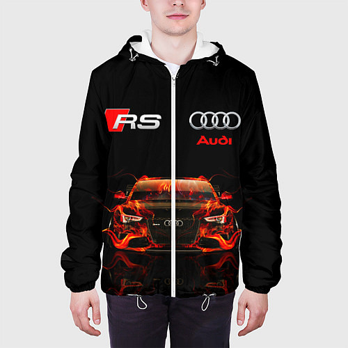 Мужская куртка AUDI RS 5 FIRE АУДИ РС 5 / 3D-Белый – фото 3