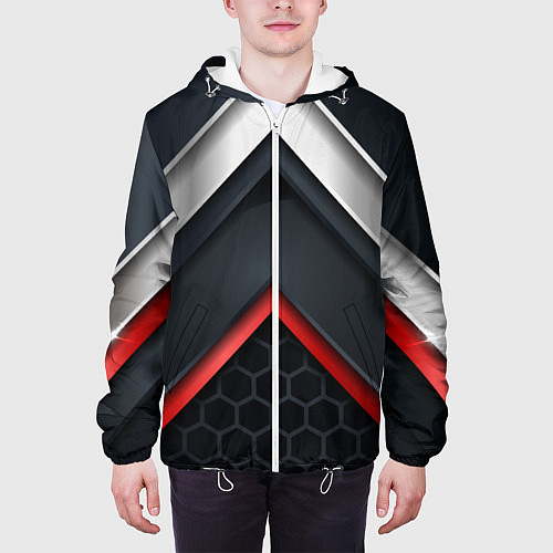 Мужская куртка 3D соты объемная броня сталь / 3D-Белый – фото 3
