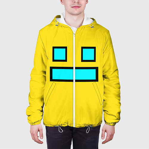 Мужская куртка Geometry Dash Smile / 3D-Белый – фото 3