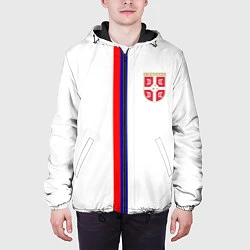 Куртка с капюшоном мужская Сборная Сербии, цвет: 3D-черный — фото 2