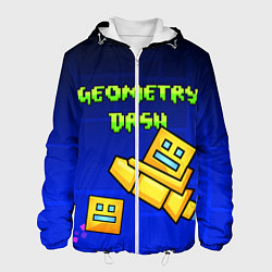 Куртка с капюшоном мужская GEOMETRY DASH ГЕОМЕТРИ ДАШ, цвет: 3D-белый