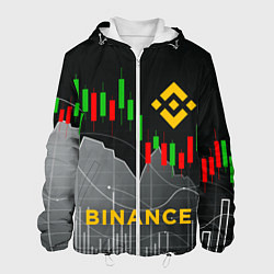 Куртка с капюшоном мужская BINANCE БИНАНС ГРАФИК, цвет: 3D-белый