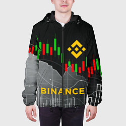Куртка с капюшоном мужская BINANCE БИНАНС ГРАФИК, цвет: 3D-черный — фото 2