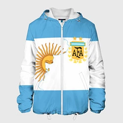 Куртка с капюшоном мужская Сборная Аргентины, цвет: 3D-белый