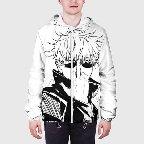 Мужская куртка Магическая битва Годжо / 3D-Белый – фото 3