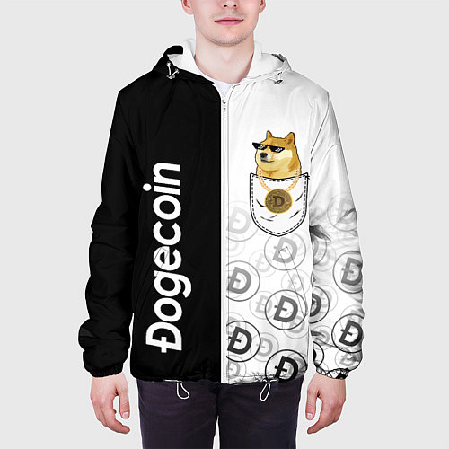 Мужская куртка DOGECOIN DOGE КАРМАН / 3D-Белый – фото 3