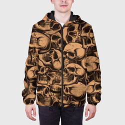 Куртка с капюшоном мужская Черепа, цвет: 3D-черный — фото 2