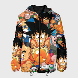 Куртка с капюшоном мужская Dragon Ball главные герои, цвет: 3D-черный