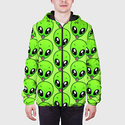 Куртка с капюшоном мужская Инопланетяне, цвет: 3D-черный — фото 2