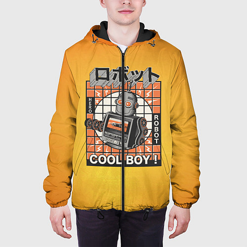 Мужская куртка Ретро робот cool boy / 3D-Черный – фото 3