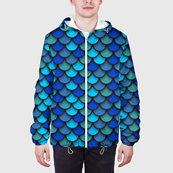 Куртка с капюшоном мужская Чешуя рыбы, цвет: 3D-белый — фото 2