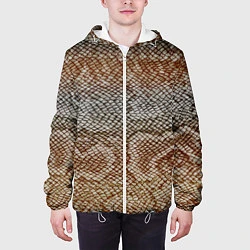 Куртка с капюшоном мужская Snake skin, цвет: 3D-белый — фото 2