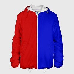 Куртка с капюшоном мужская Красно-синий, цвет: 3D-белый