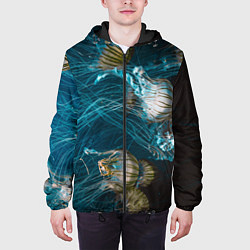 Куртка с капюшоном мужская Медузы, цвет: 3D-черный — фото 2