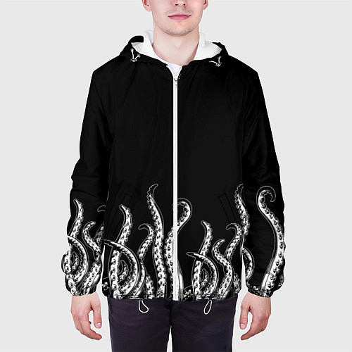 Мужская куртка Octopus Щупальца / 3D-Белый – фото 3
