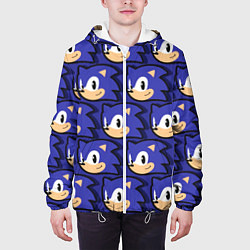 Куртка с капюшоном мужская Sonic pattern, цвет: 3D-белый — фото 2