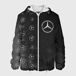 Куртка с капюшоном мужская Мерседес - Взрыв Паттерн слева, цвет: 3D-белый