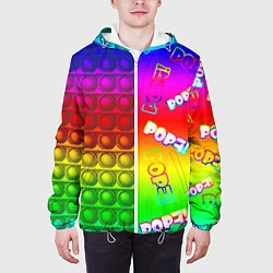 Куртка с капюшоном мужская POP it!, цвет: 3D-белый — фото 2