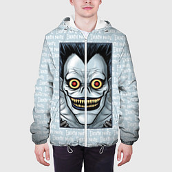 Куртка с капюшоном мужская Death Note надписи Рюк, цвет: 3D-белый — фото 2
