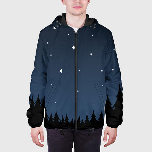 Мужская куртка Ночное небо / 3D-Черный – фото 3