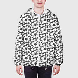 Куртка с капюшоном мужская Футбольные Мячи, цвет: 3D-белый — фото 2