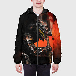 Куртка с капюшоном мужская БЕРСЕРК оранжевый, цвет: 3D-черный — фото 2