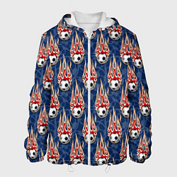 Куртка с капюшоном мужская Футбольные Мячи, цвет: 3D-белый