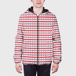 Куртка с капюшоном мужская Звезды с полосками, цвет: 3D-черный — фото 2