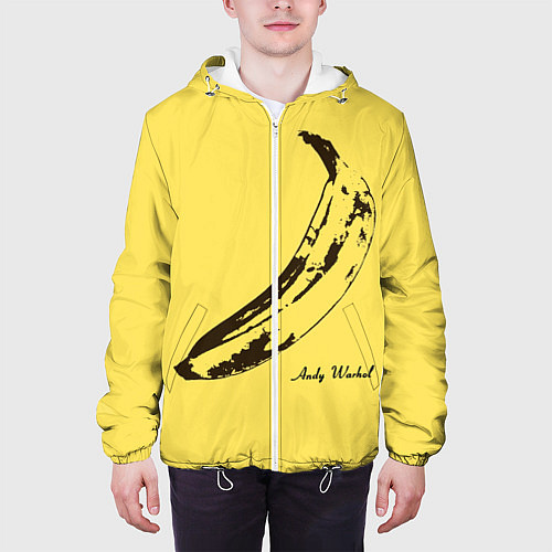 Мужская куртка Энди Уорхол - Банан / 3D-Белый – фото 3
