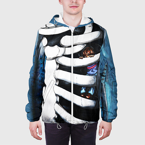 Мужская куртка SANS AND FRISK / 3D-Белый – фото 3