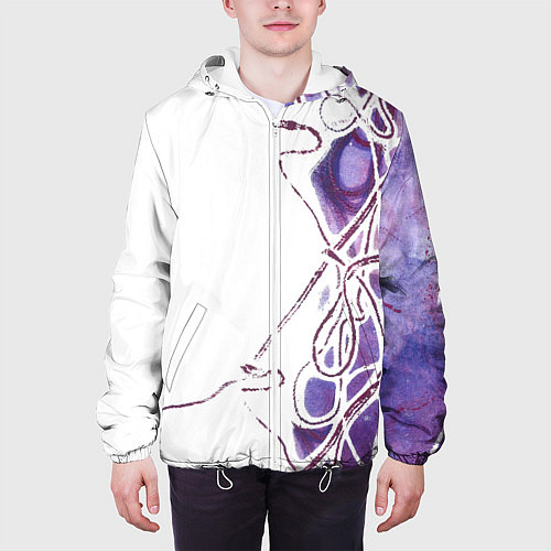 Мужская куртка Фиолетовые нити / 3D-Белый – фото 3