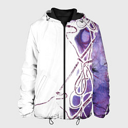 Куртка с капюшоном мужская Фиолетовые нити, цвет: 3D-черный