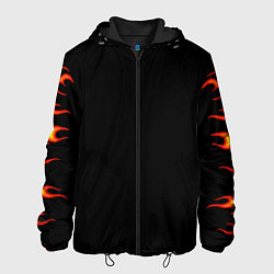 Куртка с капюшоном мужская Языки Пламя, цвет: 3D-черный