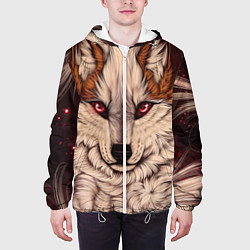 Куртка с капюшоном мужская Красивая Волчица, цвет: 3D-белый — фото 2