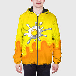 Куртка с капюшоном мужская Яичница глазунья, цвет: 3D-черный — фото 2
