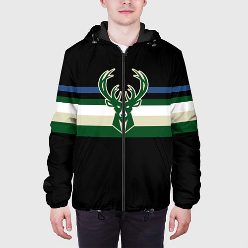 Мужская куртка Milwaukee Bucks форма Statement Edition / 3D-Черный – фото 3