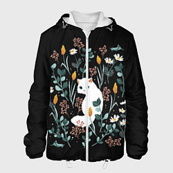 Мужская куртка Кошечка среди цветов