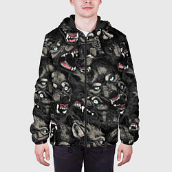 Куртка с капюшоном мужская Стая волков Wolves, цвет: 3D-черный — фото 2