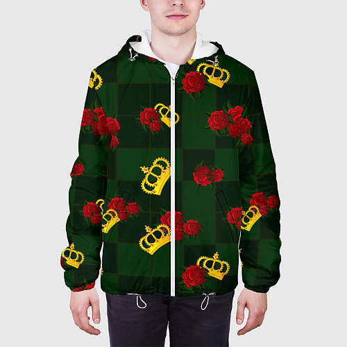 Мужская куртка Короны и розы / 3D-Белый – фото 3