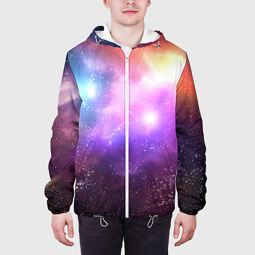 Мужская куртка Космос, сияние и звезды / 3D-Белый – фото 3