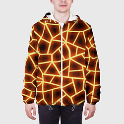 Куртка с капюшоном мужская Огненная геометрия, цвет: 3D-белый — фото 2