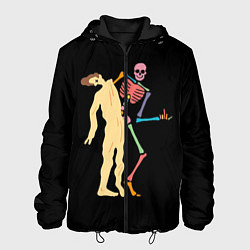 Куртка с капюшоном мужская Скелет меняет оболочку, цвет: 3D-черный